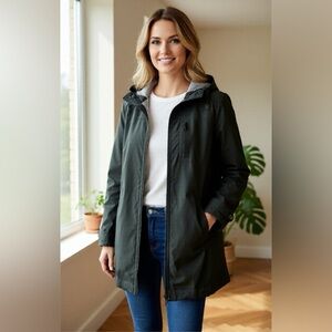 Gap Women’s Hooded Windbreaker Jacket Black Size Small